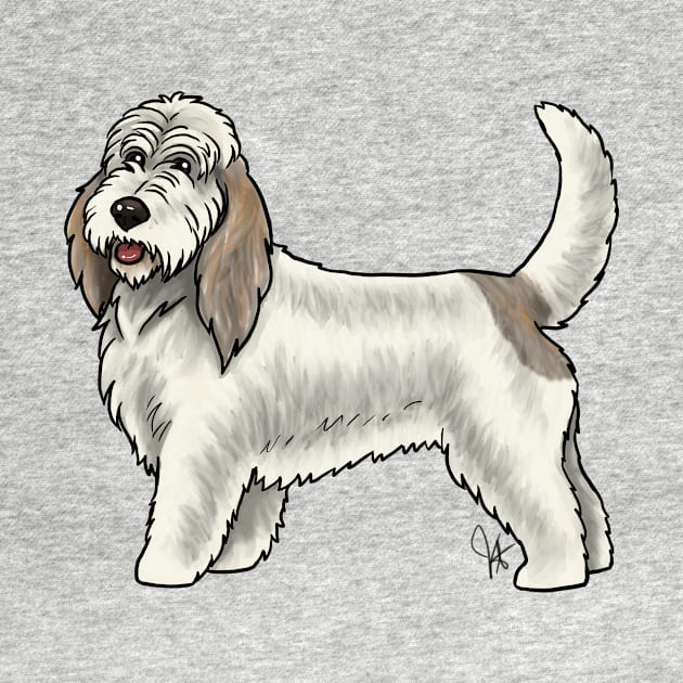 Dog - Grand Basset Griffon Vendeen - White and Grizzle by Jen's Dogs Custom Gifts and Designs